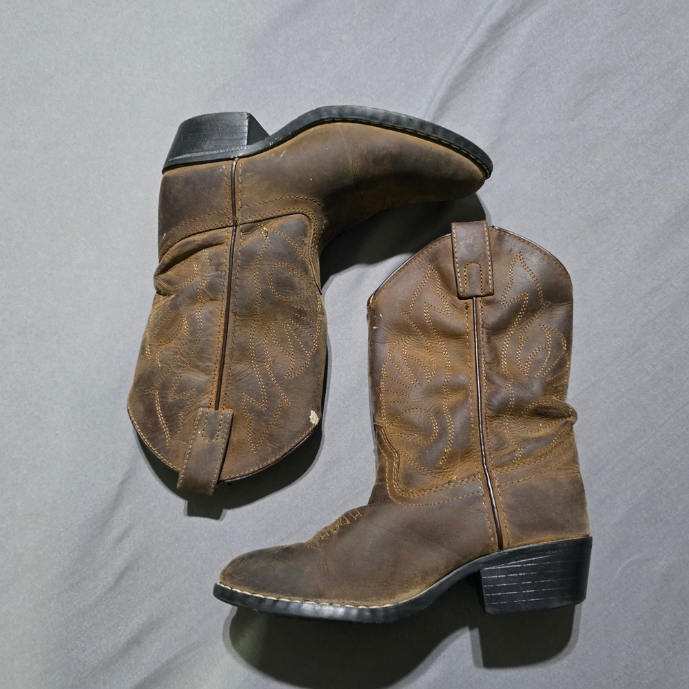 Masterson Boot Co Western Boots Kids Size 13.5 Brown Leather Stitched RB2000C